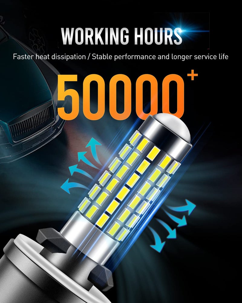 LUYED 880 LED Fog Lights Bulb 400% Brightness 886 890 892 893 LED Bulb with Projector for DRL or Fog Lights,Xenon White,Pack of 2 - Image 4